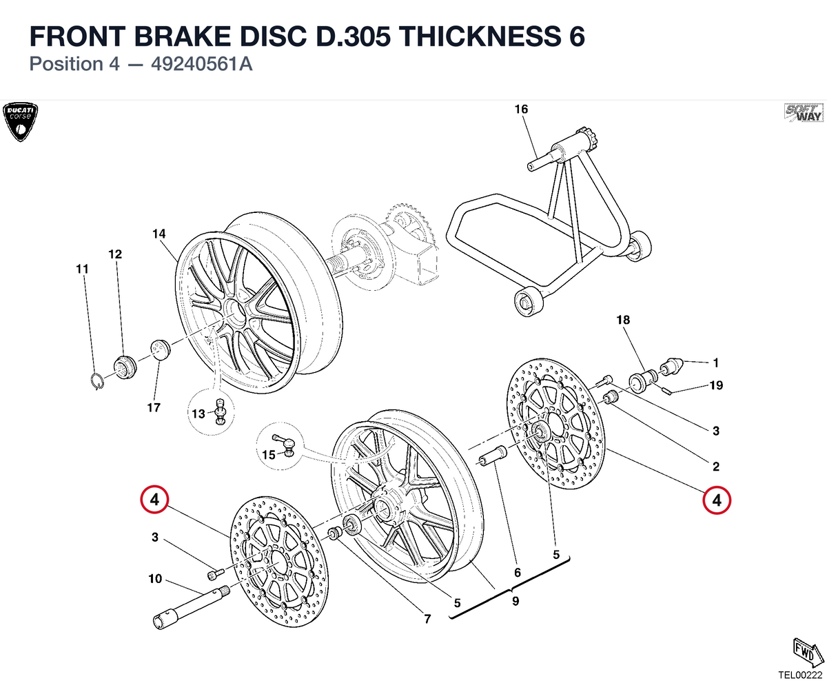 FRONT BRAKE DISC D.305 THICKNESS 6