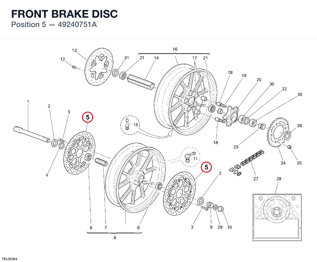 FRONT BRAKE DISC 49240751A diagram position