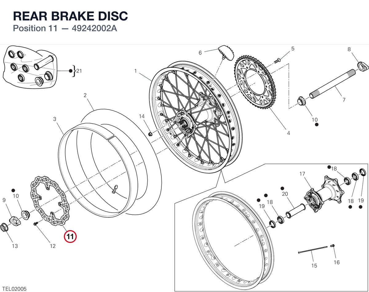 REAR BRAKE DISC 49242002A diagram position