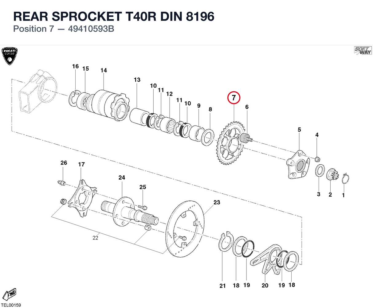 REAR SPROCKET T40R DIN 8196