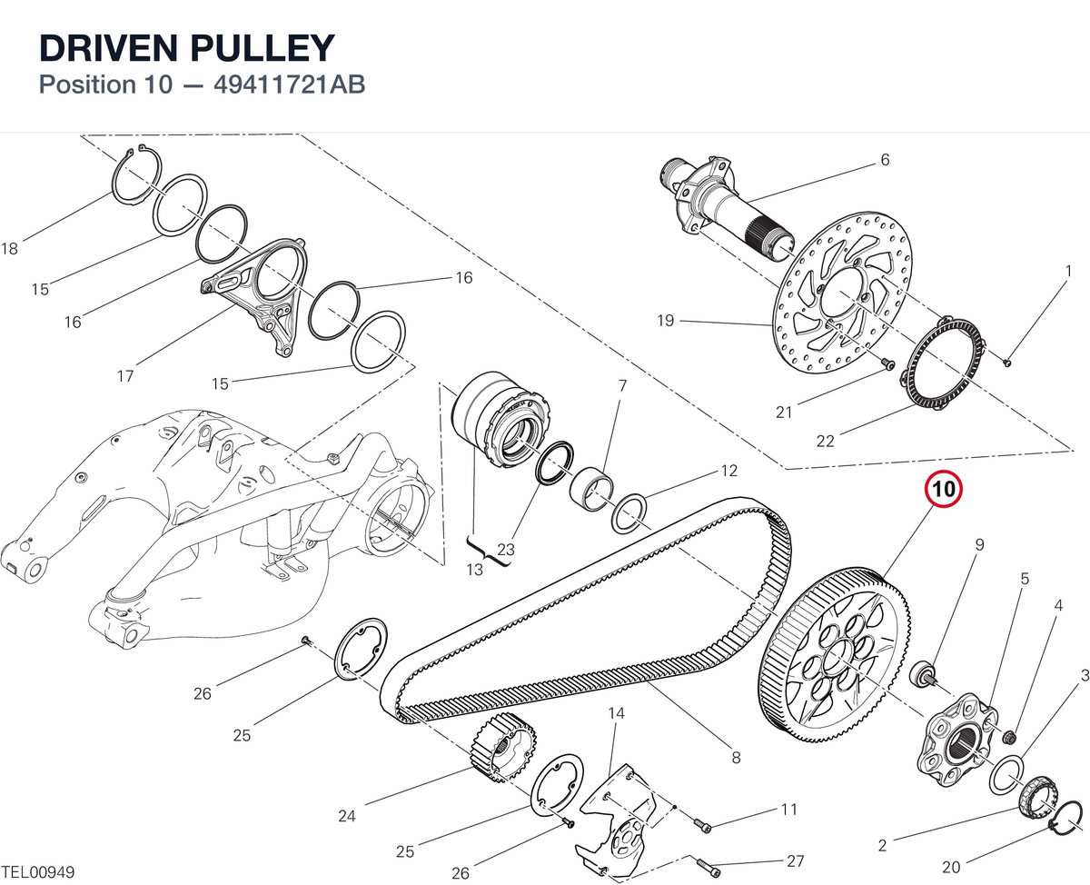 DRIVEN PULLEY 49411721AB diagram position
