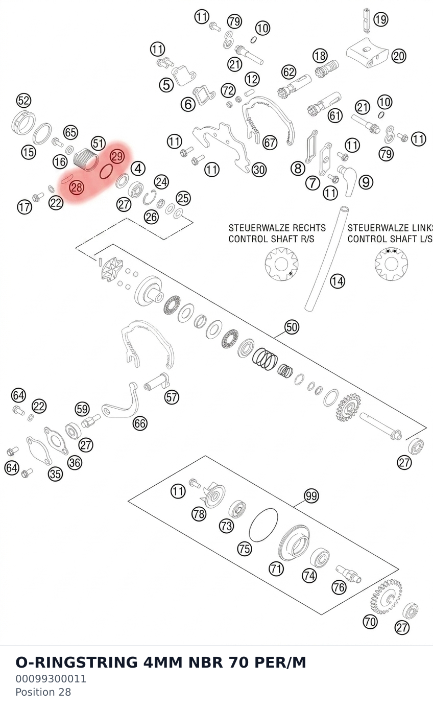 Diagram preview: O-RINGSTRING 4MM NBR 70 PER/M (00099300011)