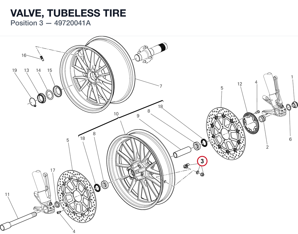 VALVE, TUBELESS TIRE 49720041A diagram position