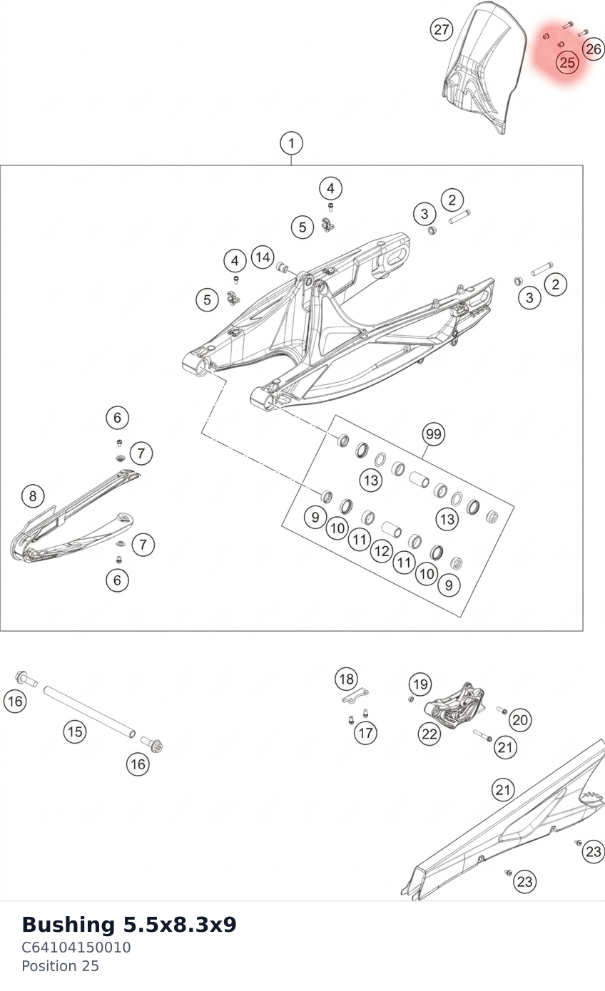 Diagram preview: Bushing 5.5x8.3x9 (C64104150010)
