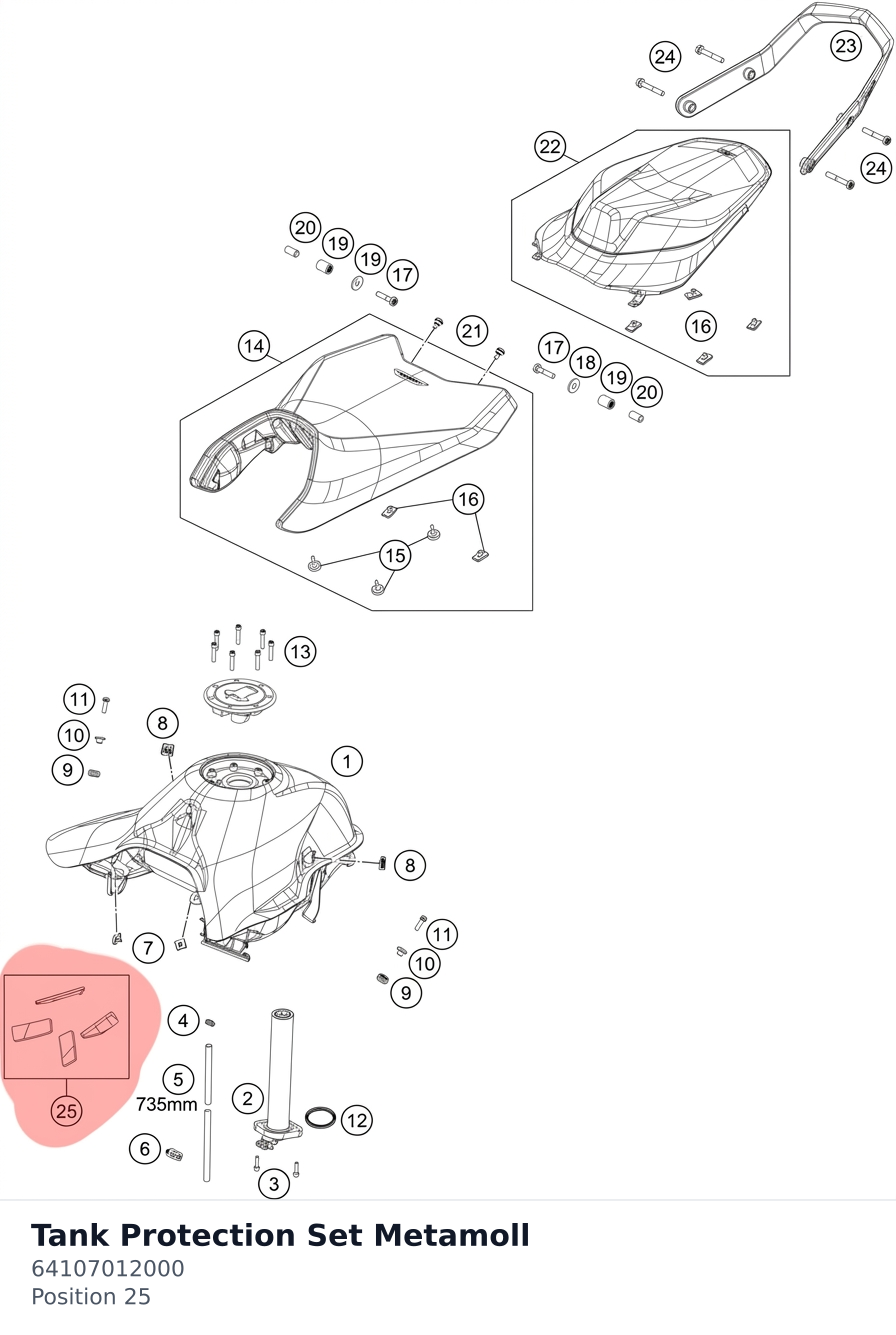 Diagram preview: Tank Protection Set Metamoll (64107012000)