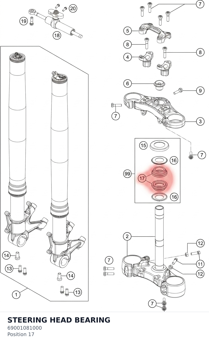 Diagram preview: STEERING HEAD BEARING (69001081000)