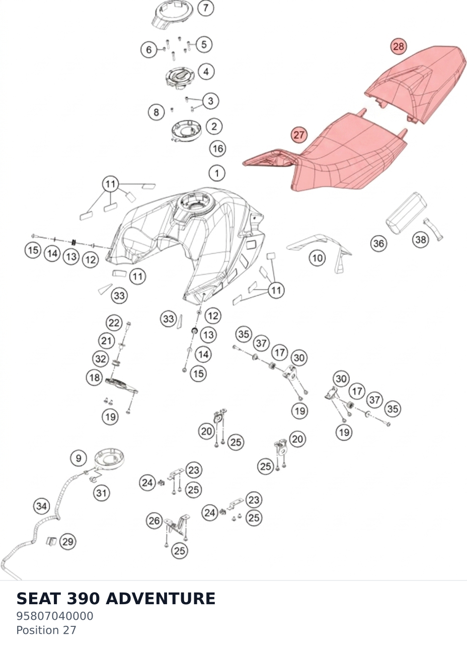 Diagram preview: SEAT 390 ADVENTURE (95807040000)