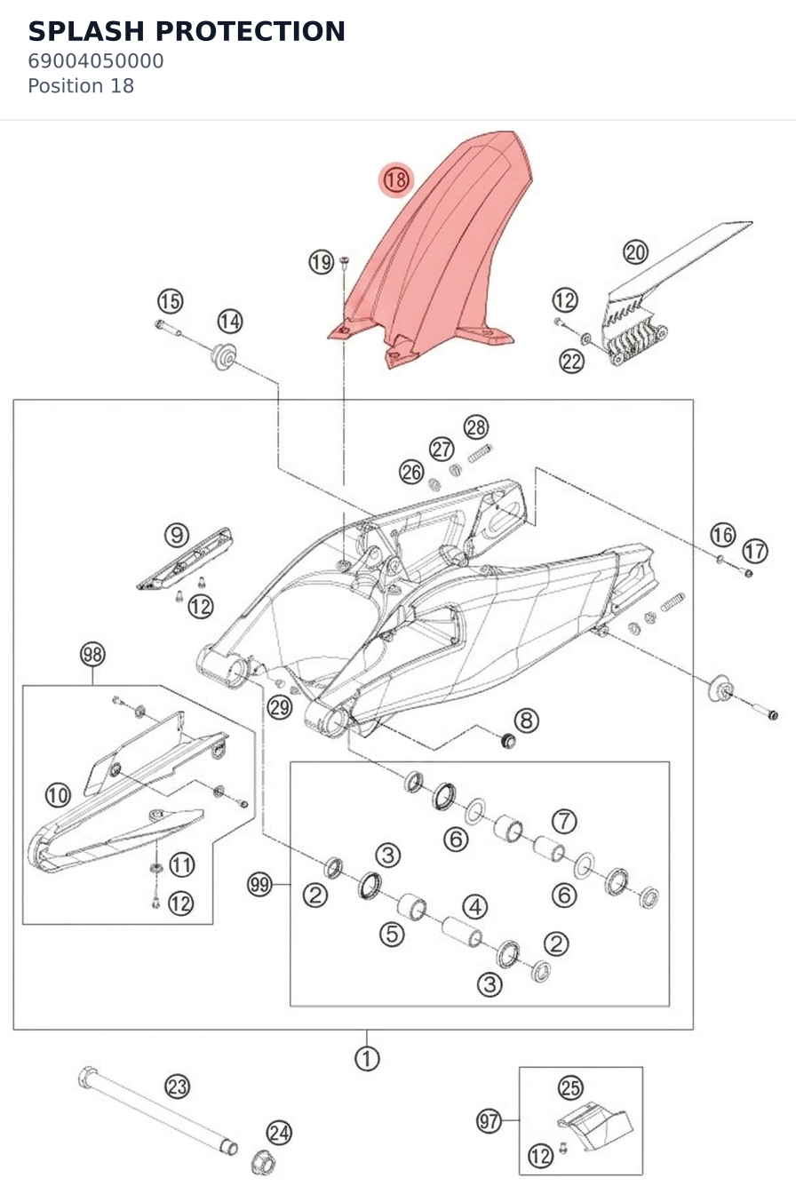 Diagram preview: SPLASH PROTECTION (69004050000)