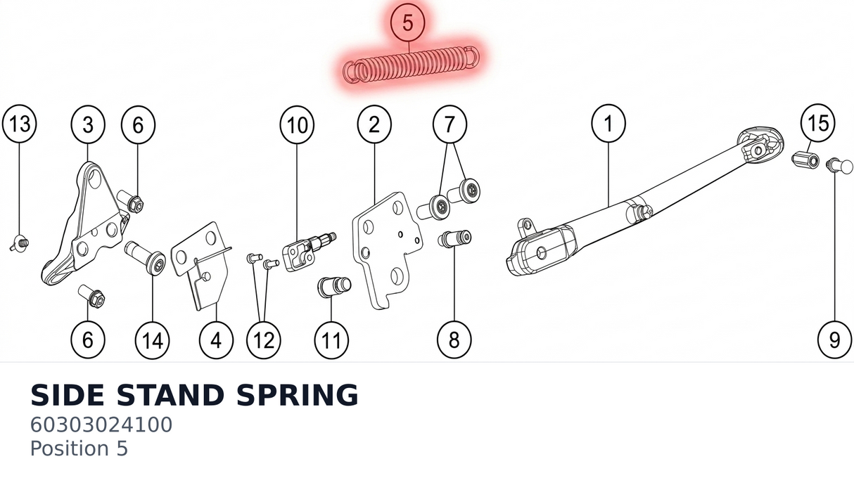 Diagram preview: SIDE STAND SPRING (60303024100)