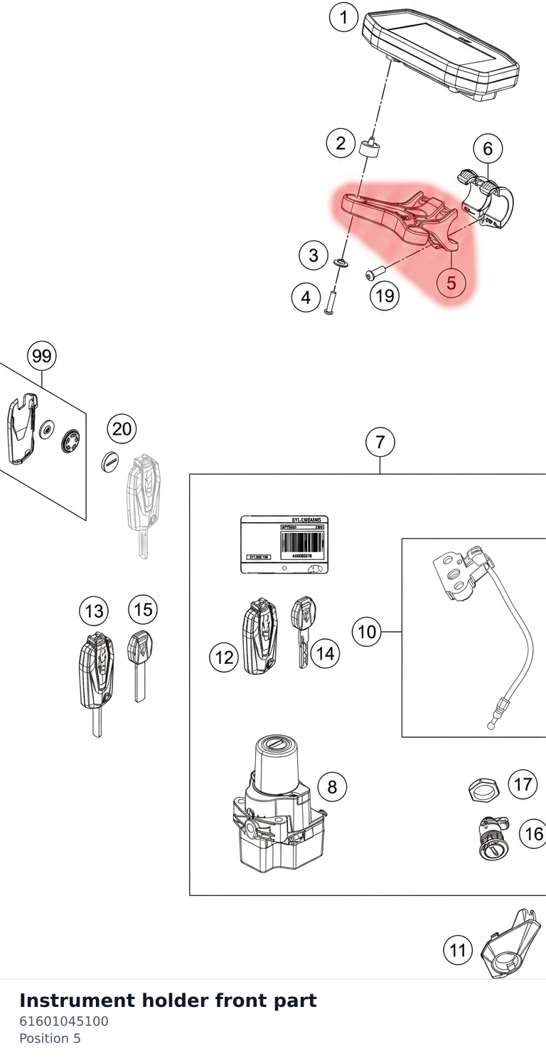 Diagram preview: Instrument holder front part (61601045100)