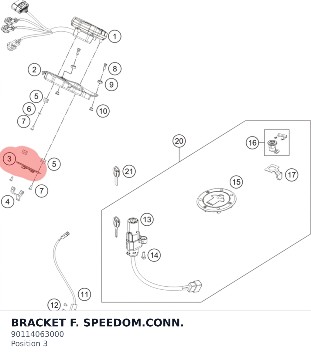 Diagram preview: BRACKET F. SPEEDOM.CONN. (90114063000)