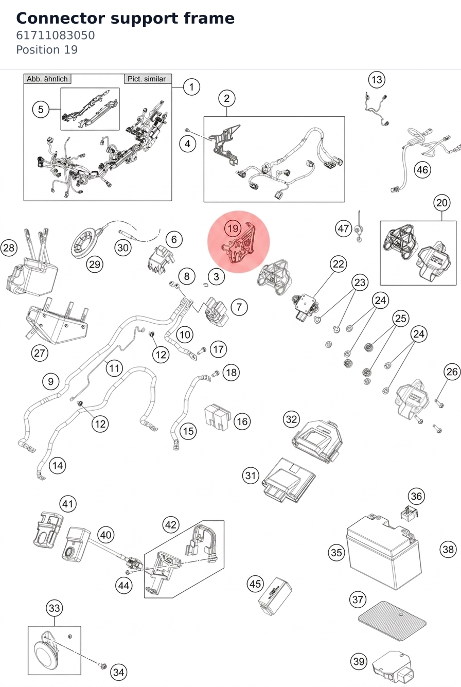 Diagram preview: Connector support frame (61711083050)