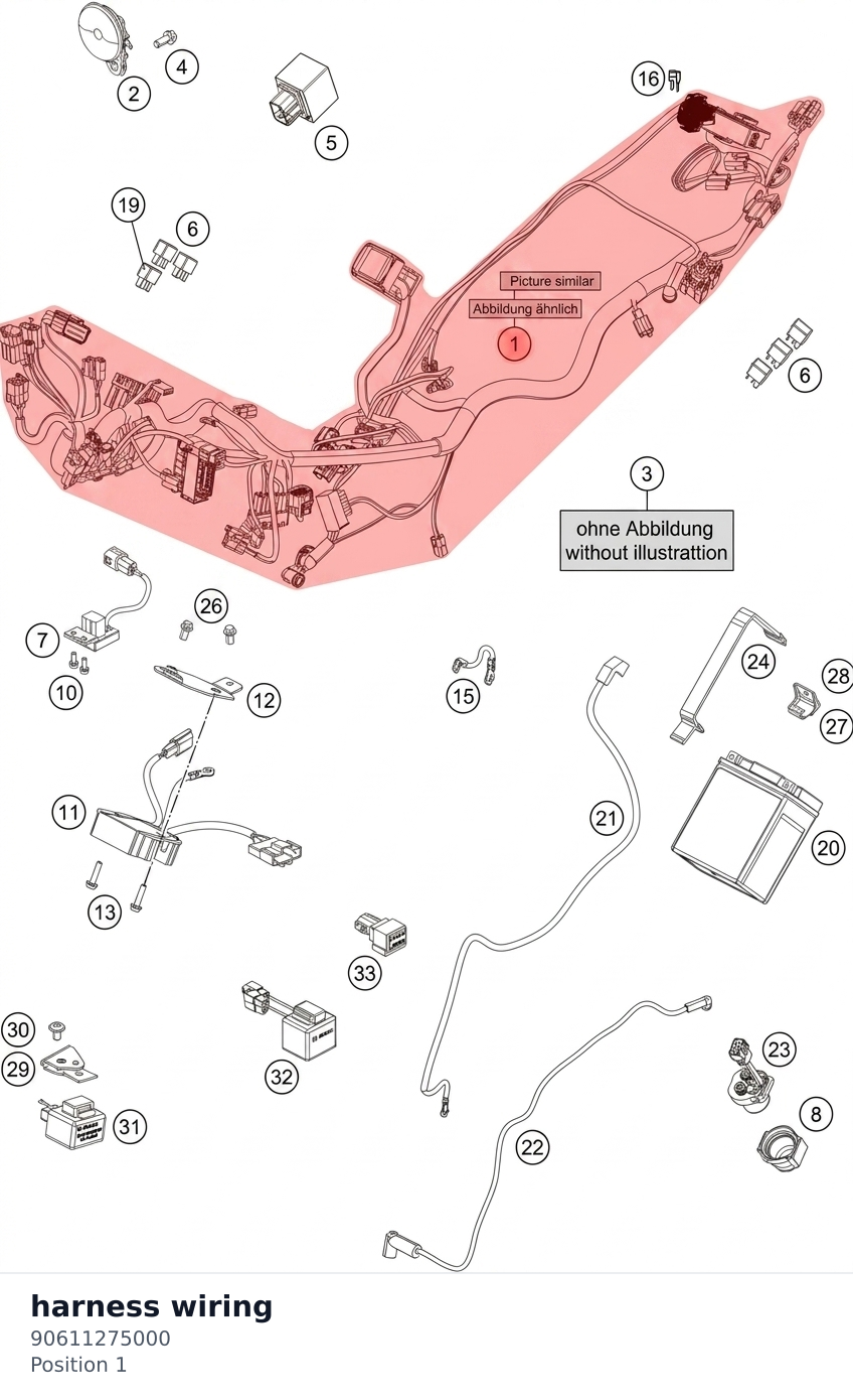 Diagram preview: harness wiring (90611275000)