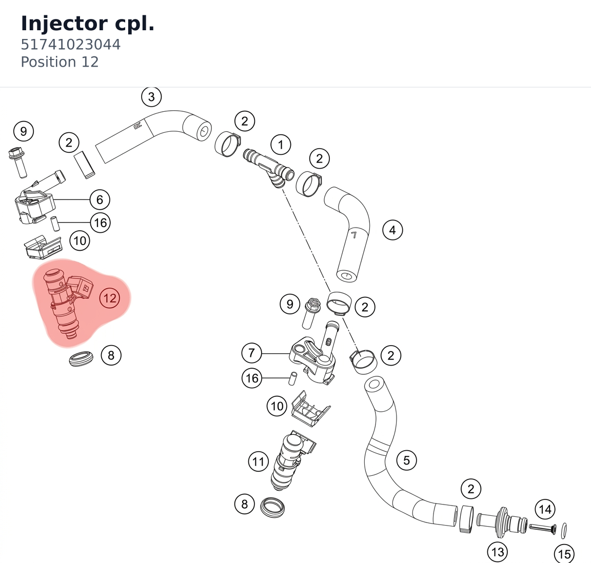 Diagram preview: Injector cpl. (51741023044)