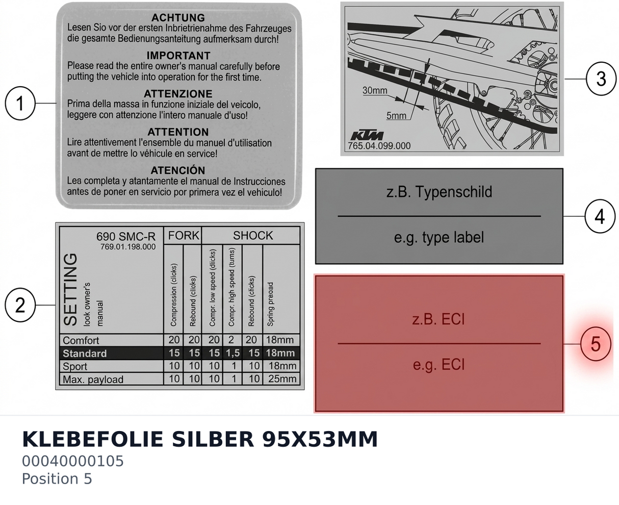 Diagram preview: KLEBEFOLIE SILBER 95X53MM (00040000105)