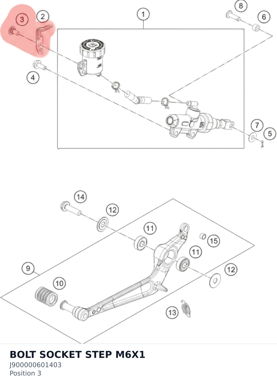 Diagram preview: BOLT SOCKET STEP M6X1 (J900000601403)
