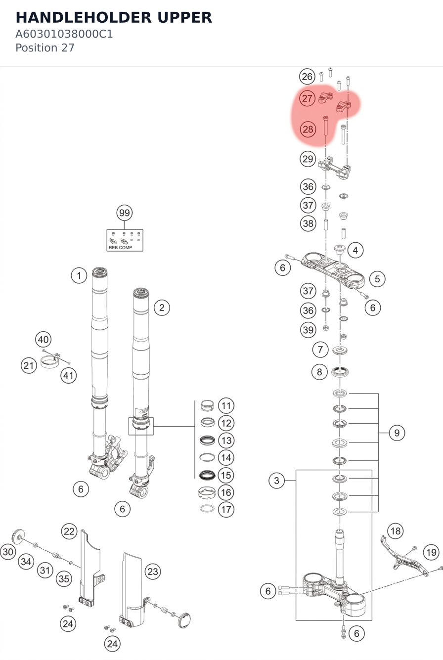 Diagram preview: HANDLEHOLDER UPPER (A60301038000C1)