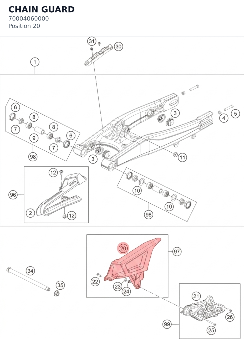 Diagram preview: CHAIN GUARD (70004060000)