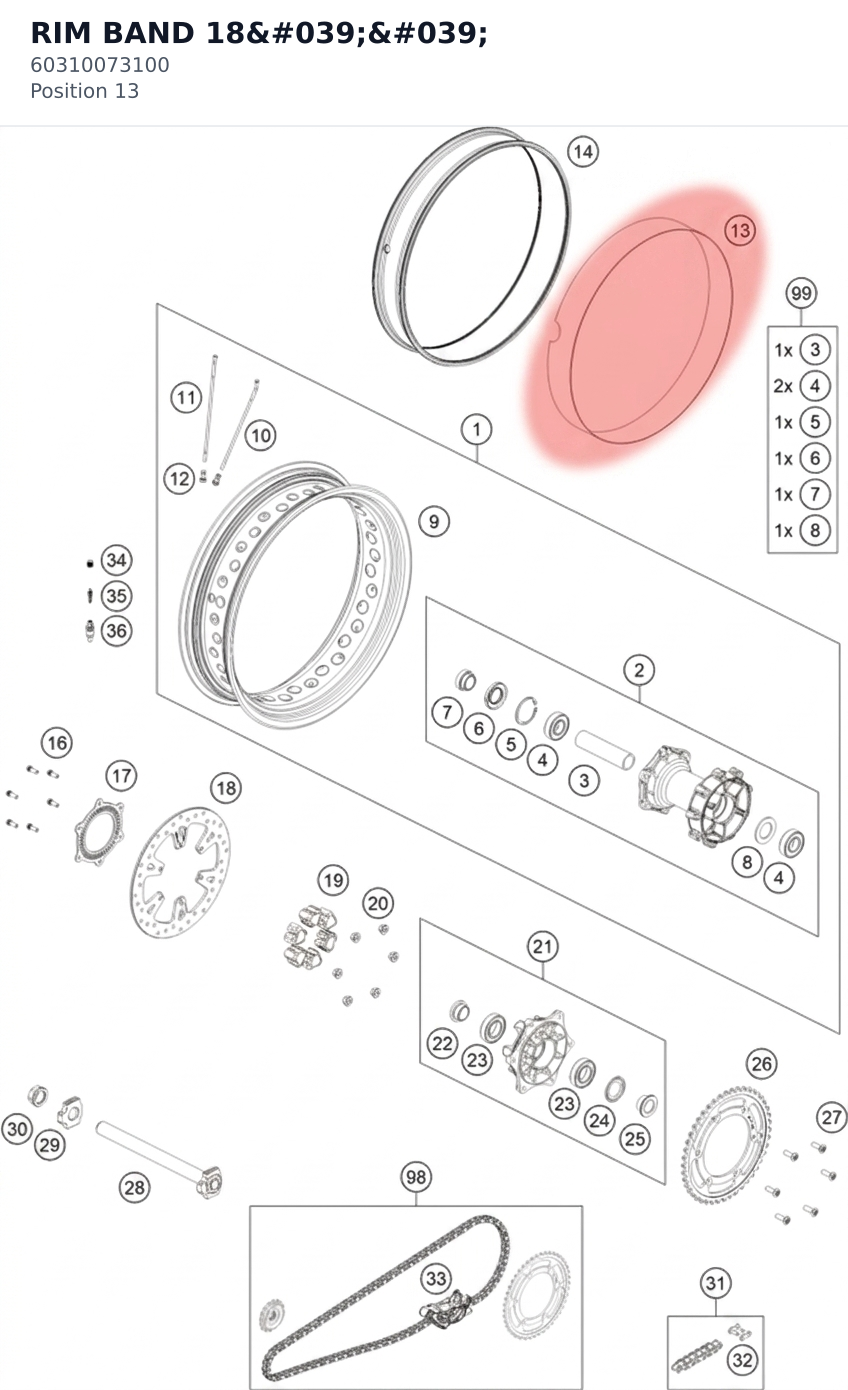 Diagram preview: RIM BAND 18'' (60310073100)