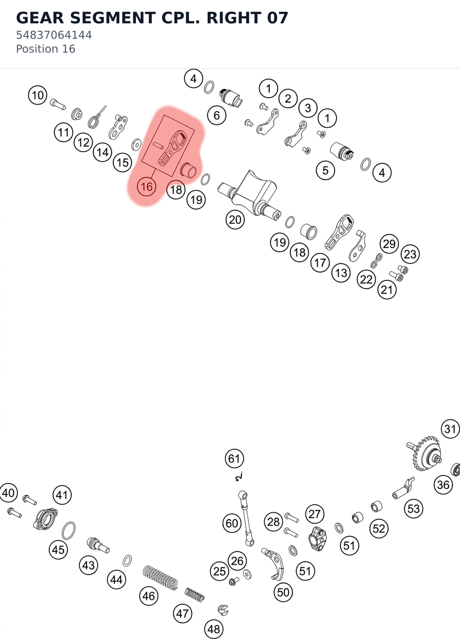 Diagram preview: GEAR SEGMENT CPL. RIGHT 07 (54837064144)