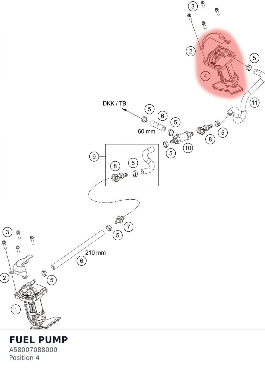 Diagram preview: FUEL PUMP (A58007088000)