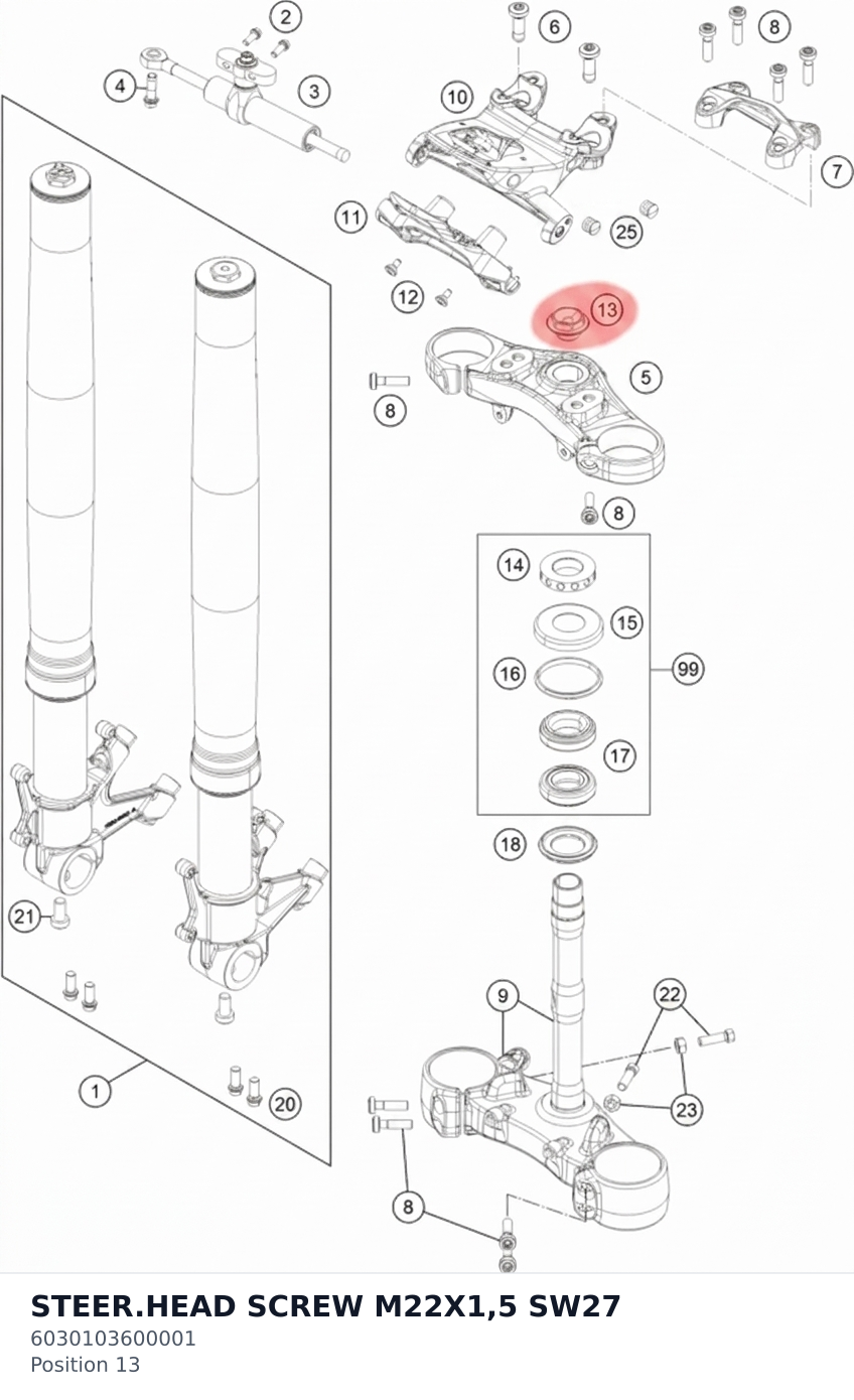 Diagram preview: STEER.HEAD SCREW M22X1,5 SW27 (6030103600001)