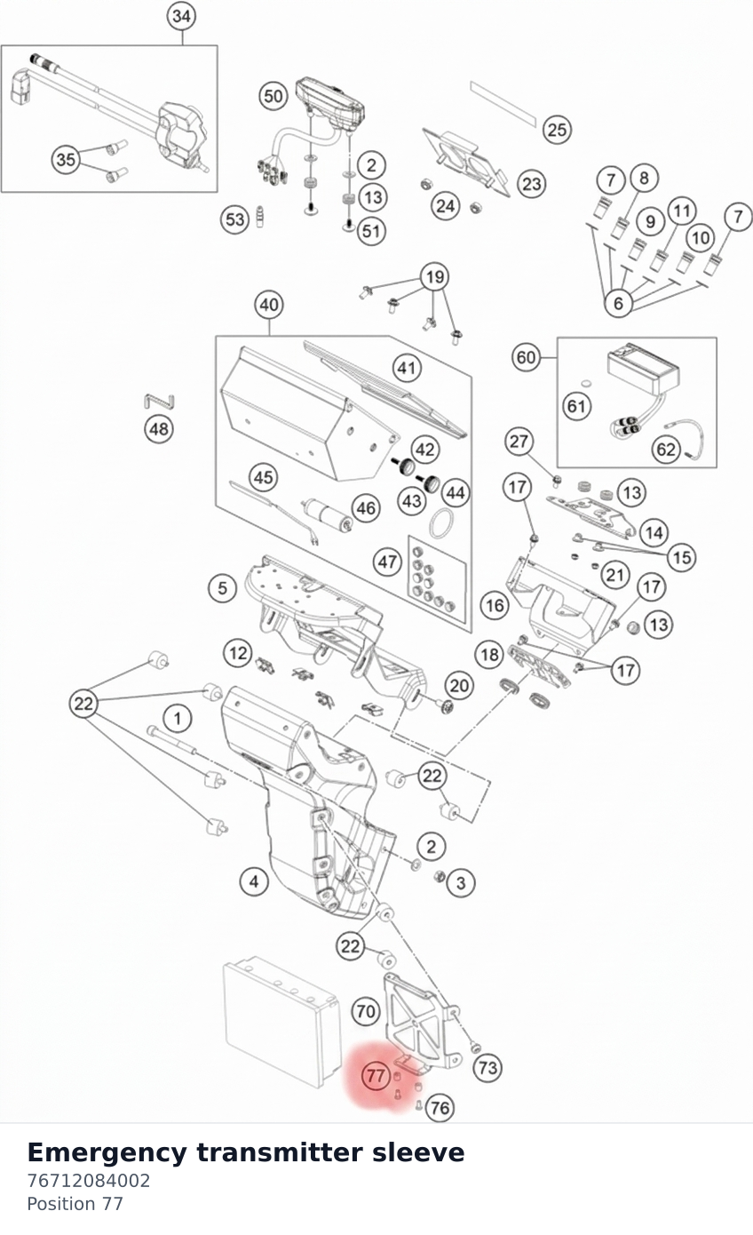 Diagram preview: Emergency transmitter sleeve (76712084002)