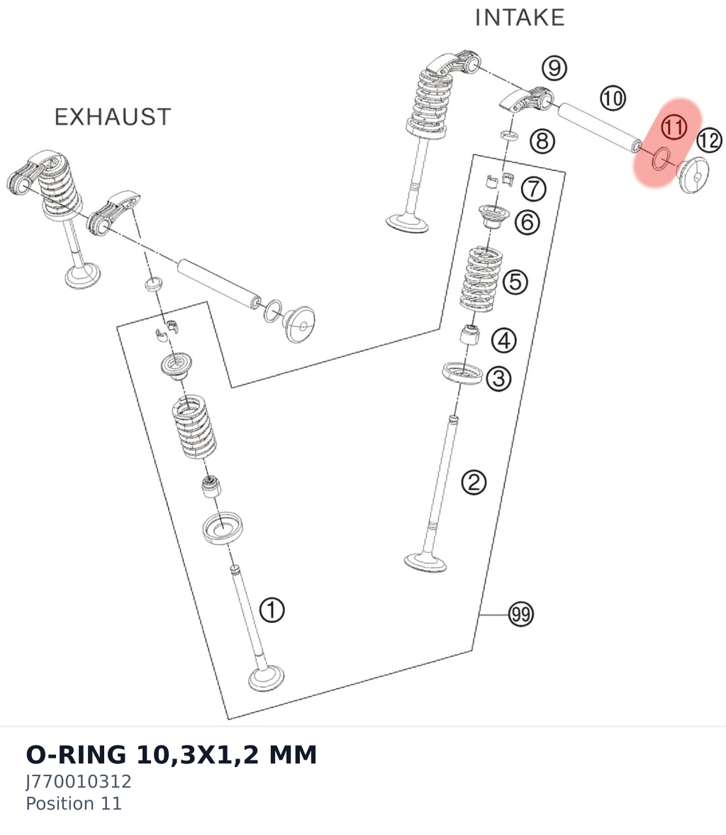 Diagram preview: O-RING 10,3X1,2 MM (J770010312)