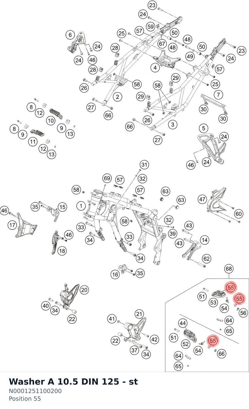Diagram preview: Washer A 10.5 DIN 125 - st (N0001251100200)