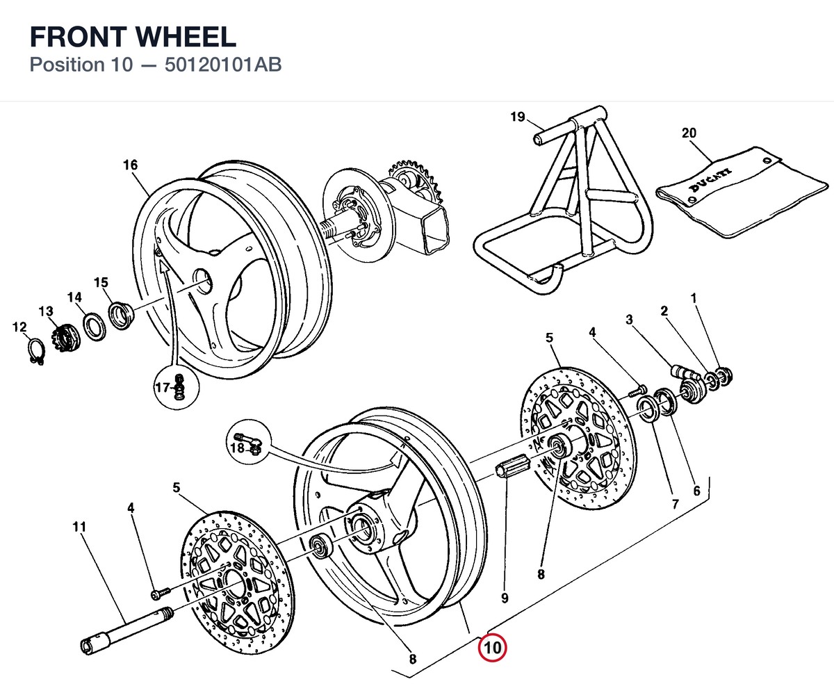 FRONT WHEEL 50120101AB diagram position