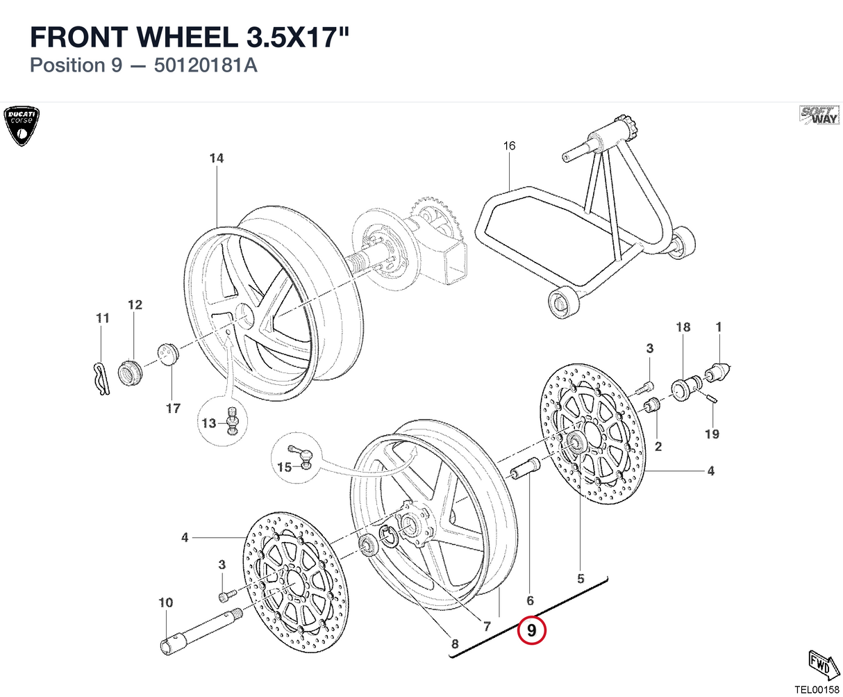 FRONT WHEEL 3.5X17"