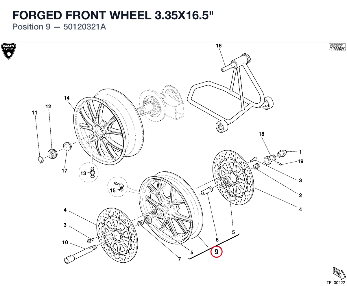 FORGED FRONT WHEEL 3.35X16.5"