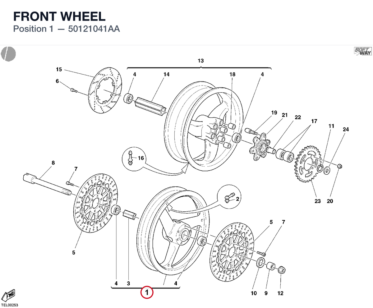 FRONT WHEEL 50121041AA diagram position