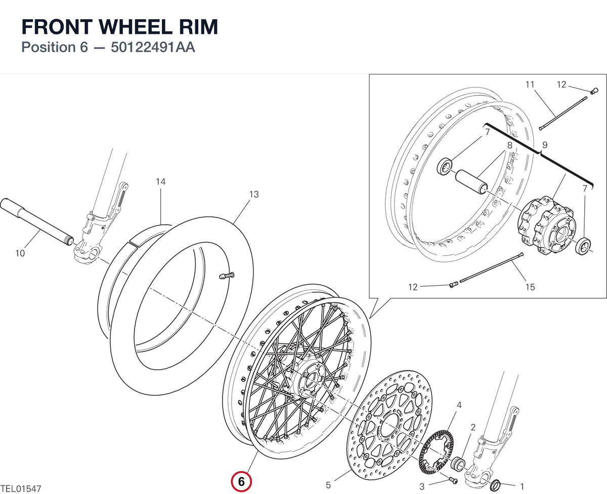FRONT WHEEL RIM 50122491AA diagram position