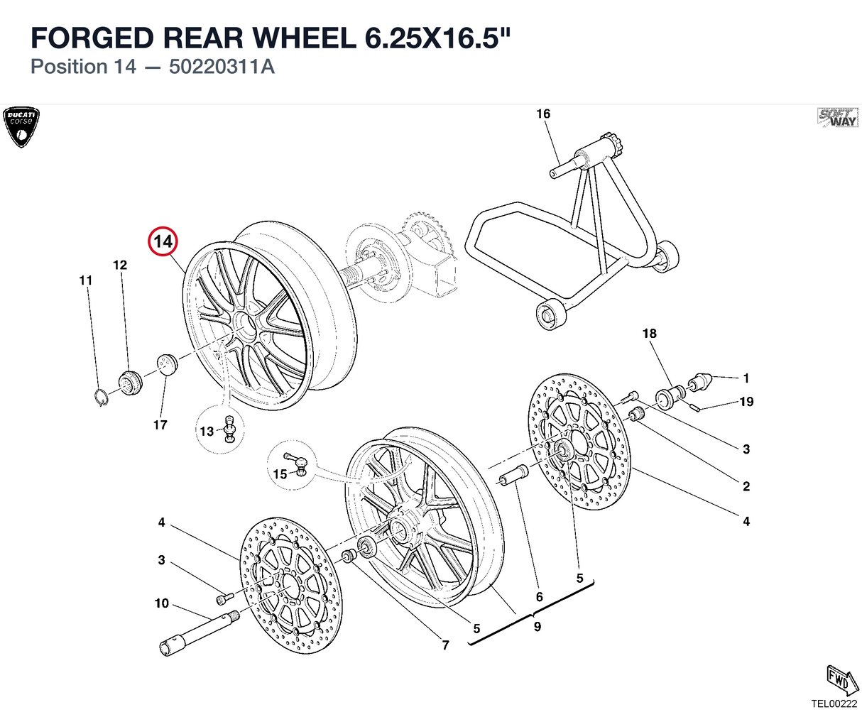 FORGED REAR WHEEL 6.25X16.5"