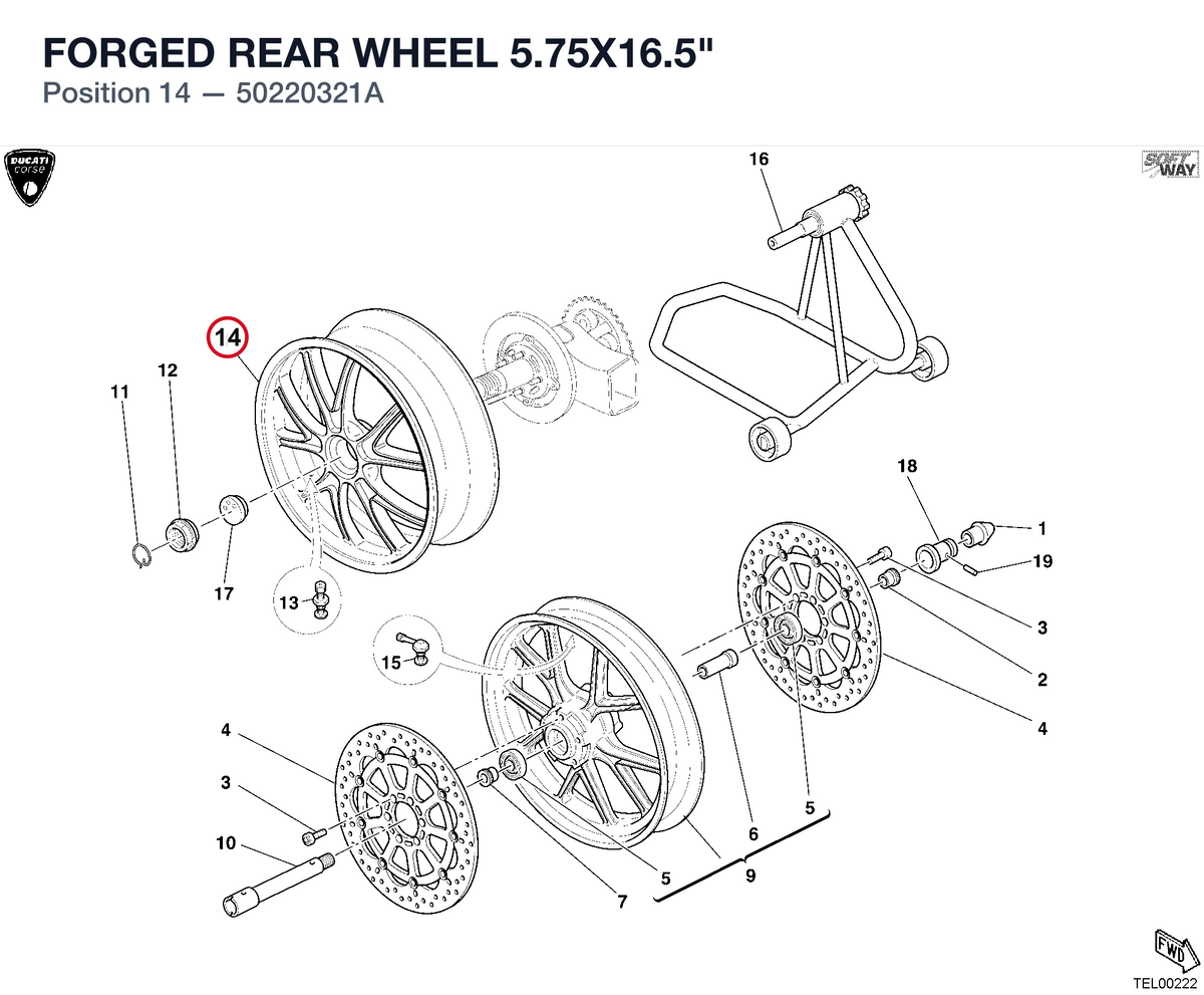 FORGED REAR WHEEL 5.75X16.5"