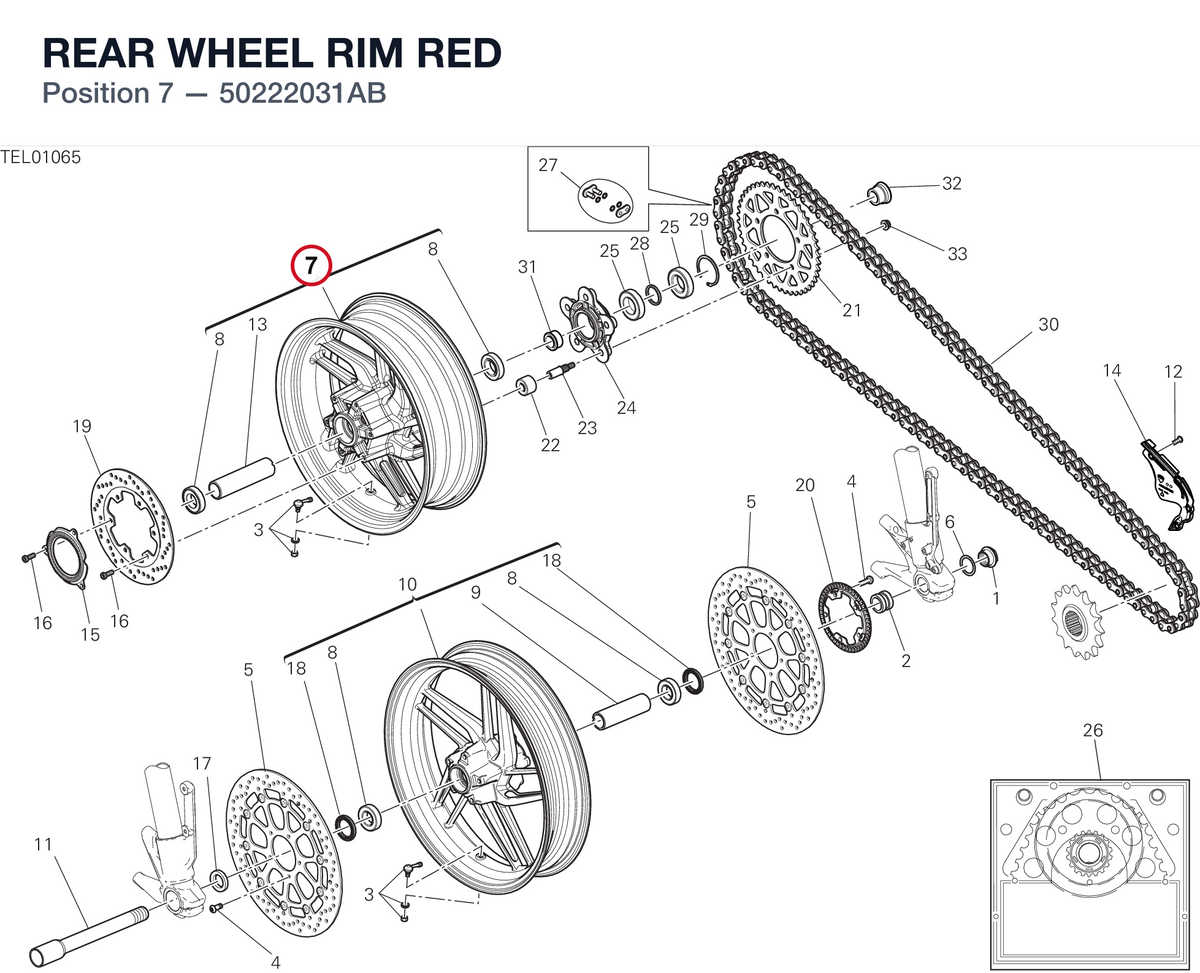 REAR WHEEL RIM RED 50222031AB diagram position