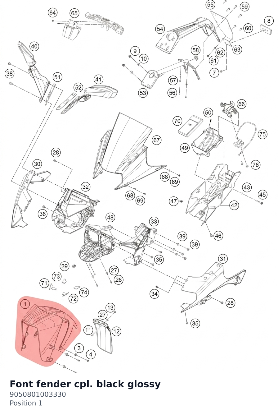 Diagram preview: Font fender cpl. black glossy (9050801003330)