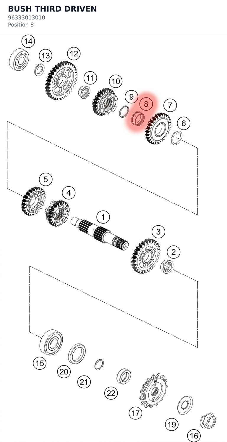 Diagram preview: BUSH THIRD DRIVEN (96333013010)