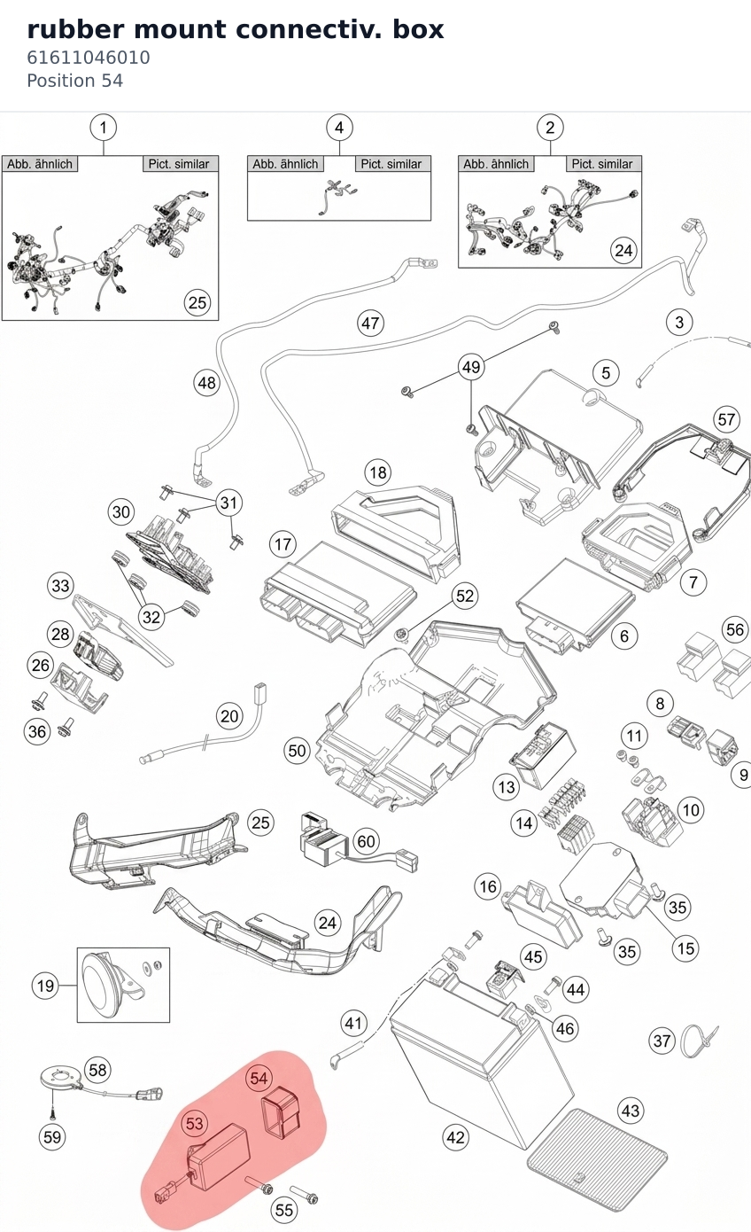 Diagram preview: rubber mount connectiv. box (61611046010)