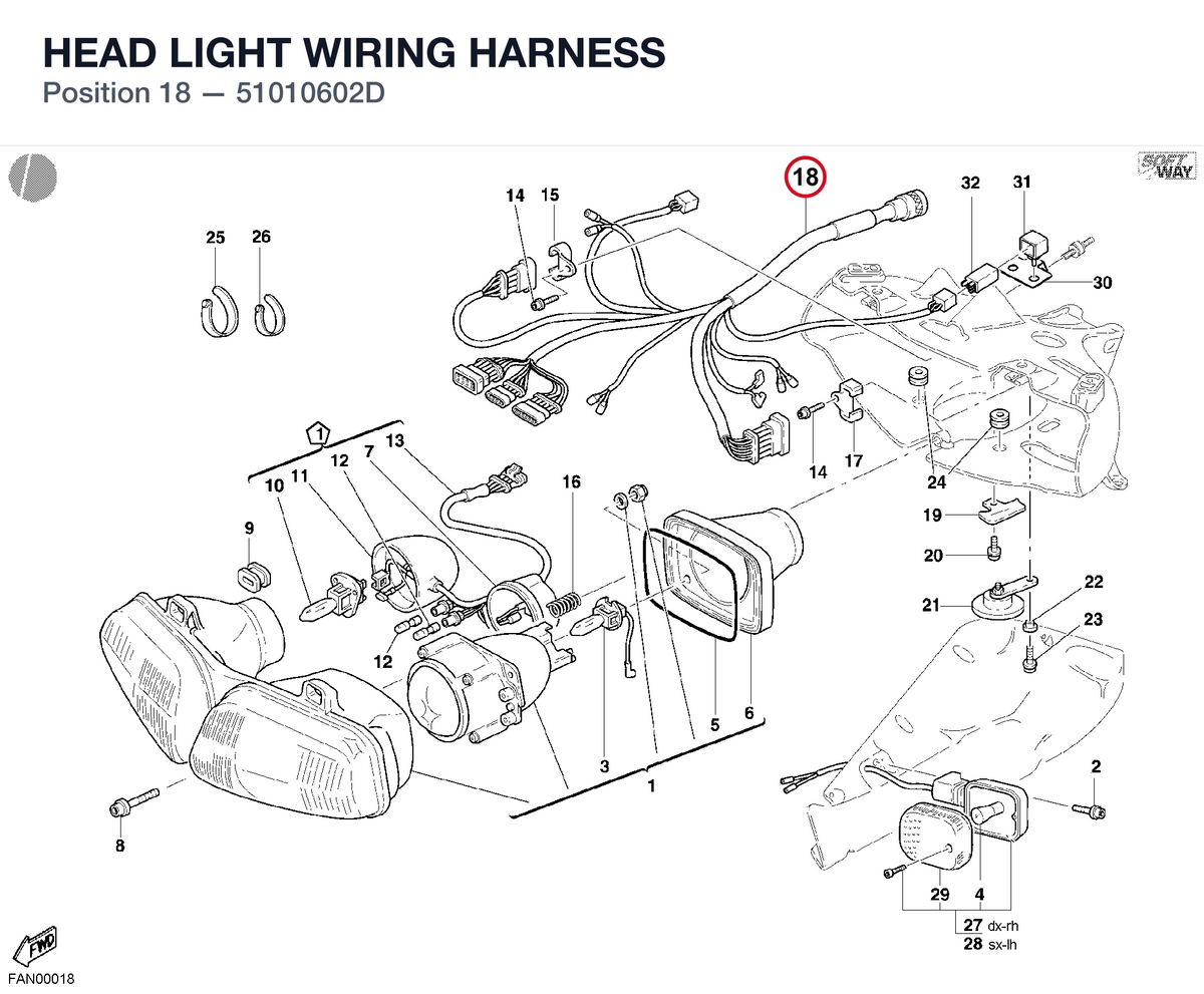 HEAD LIGHT WIRING HARNESS