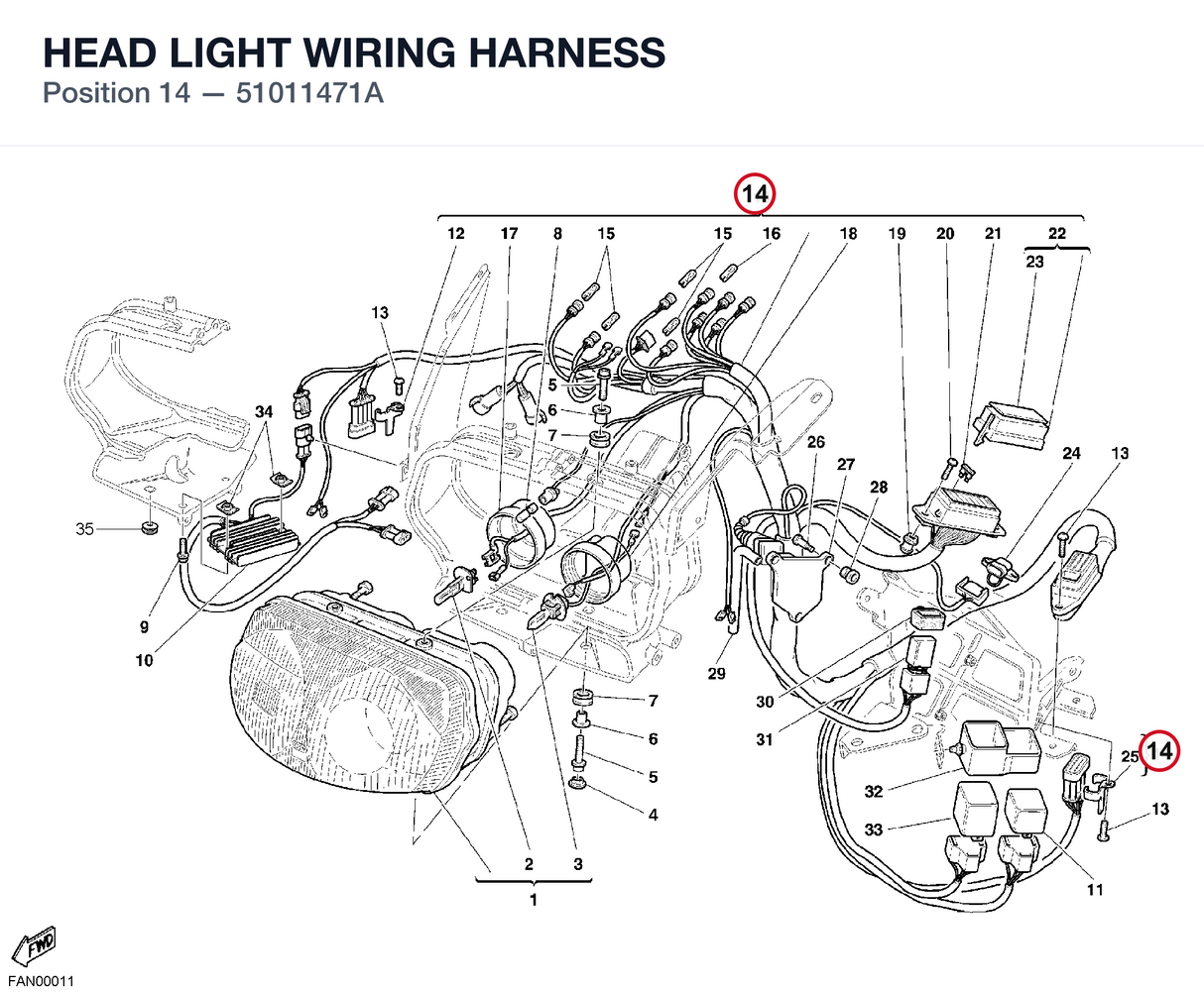 HEAD LIGHT WIRING HARNESS