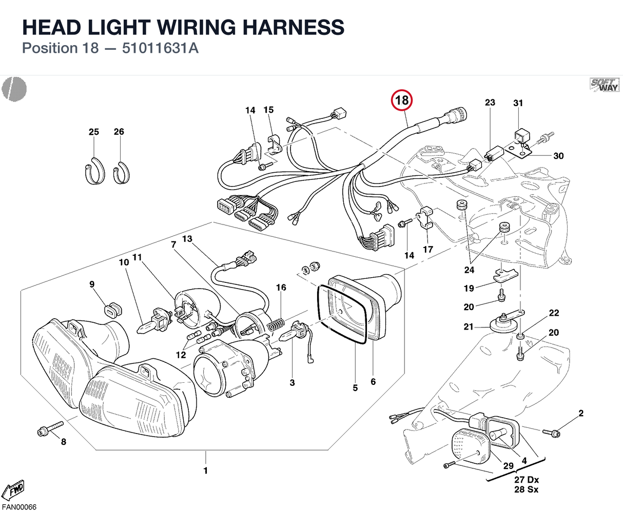 HEAD LIGHT WIRING HARNESS