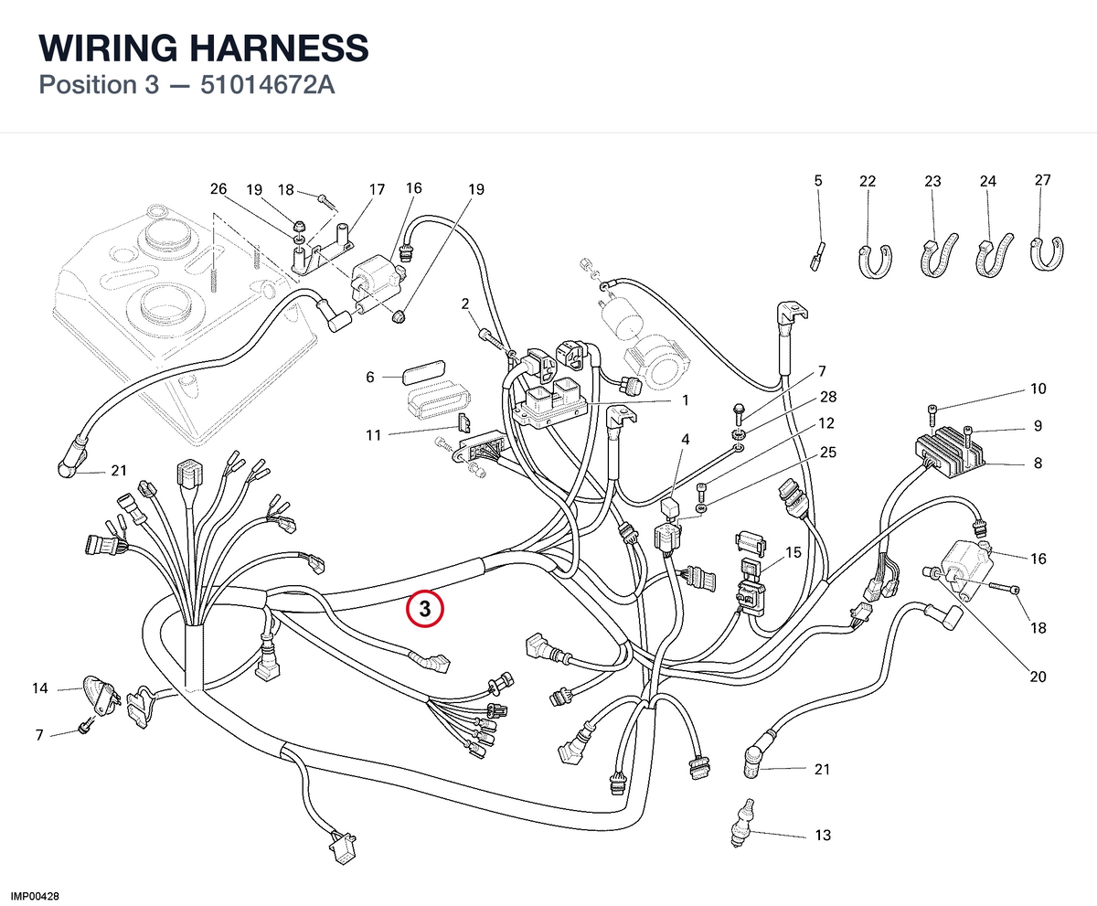 WIRING HARNESS 51014672A diagram position