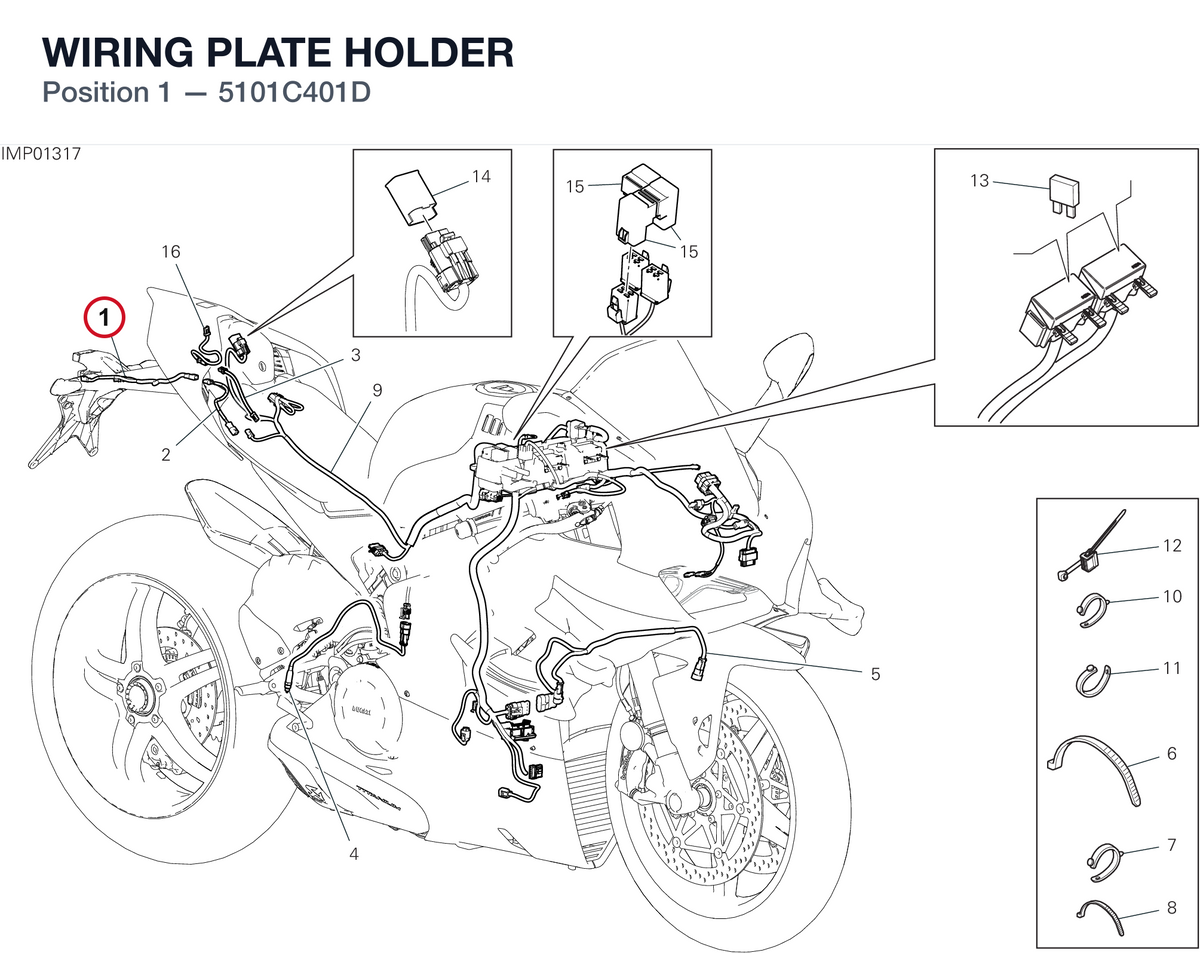 WIRING PLATE HOLDER 5101C401D diagram position