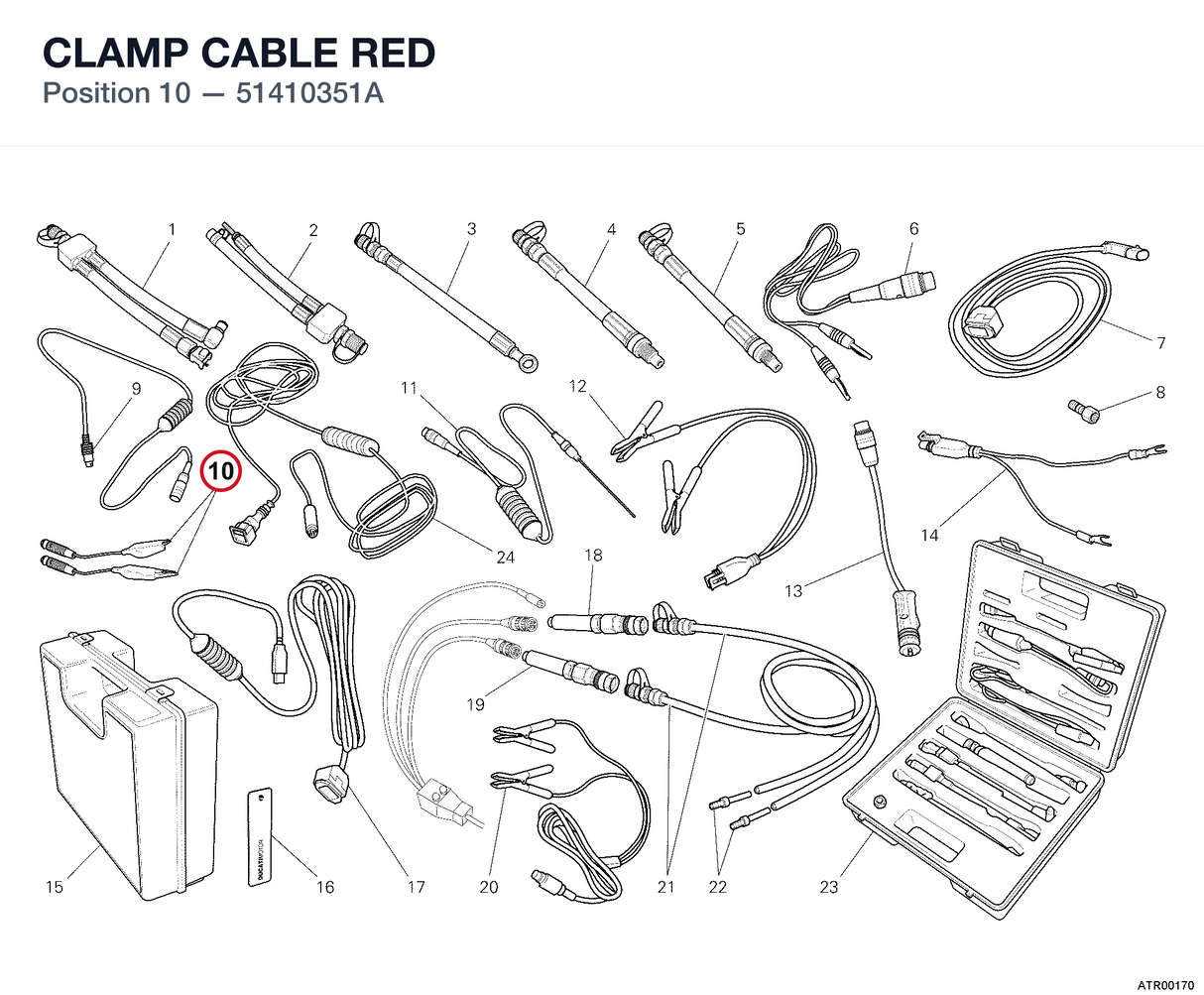 CLAMP CABLE RED