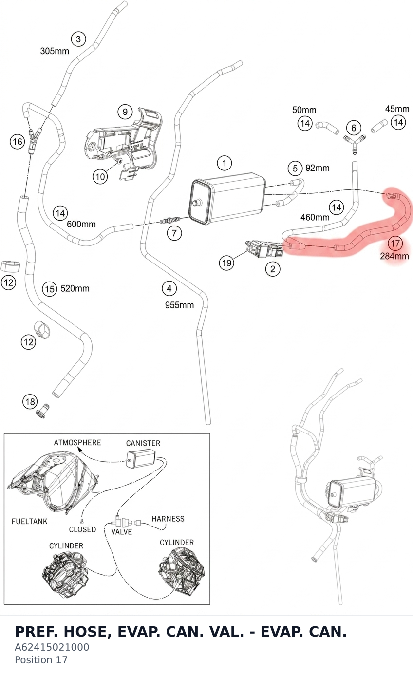Diagram preview: PREF. HOSE, EVAP. CAN. VAL. - EVAP. CAN. (A62415021000)