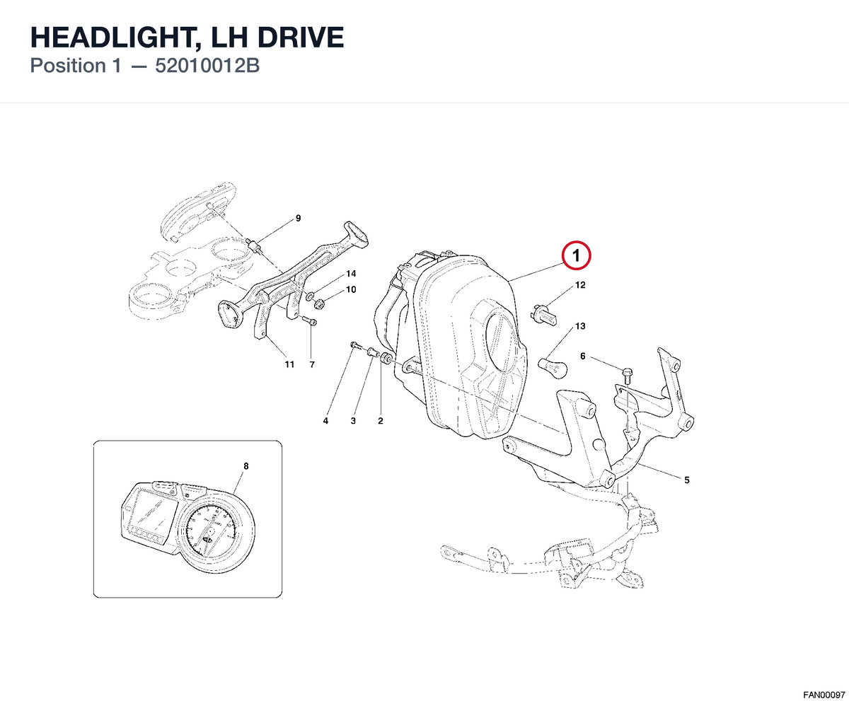 HEADLIGHT, LH DRIVE