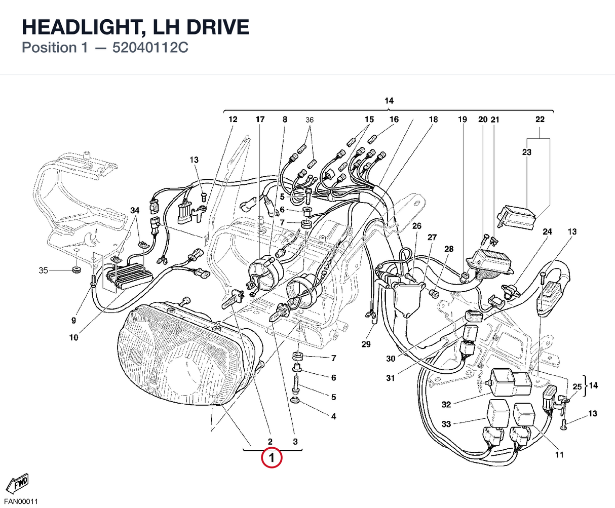 HEADLIGHT, LH DRIVE