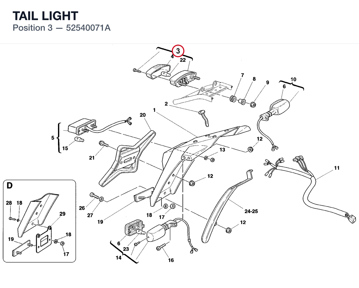 TAIL LIGHT 52540071A diagram position